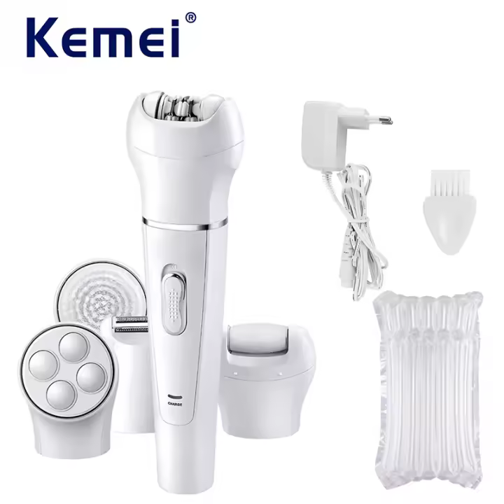 Kemei KM-2199 Set De Cuidado Para Mujeres 5 En 1 Shave Corporal Completo Limpieza Facial Masaje Epilador Painless Recargable - 1