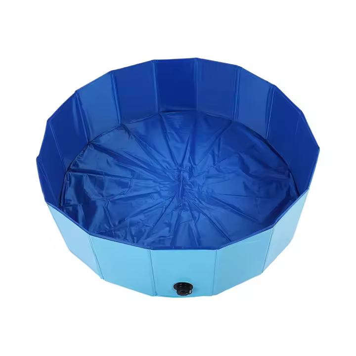 UNUSUAL- Piscina Plegable para Perros Piscina Azul 80x20 cm /120x30 cm Baño para Mascota Bañera para Perros Gatos, Verter Agua Fácilmente Perro Baño Piscina permite que Las Mascotas se Diviertan durante la Ducha Verano SOY-4009 - 1
