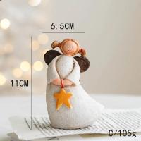 Estatua De Ángel De Navidad En Resina Decoración De Mesa Para Celebraciones Matrimoniales Y Regalo De Amor Niña Rural Pastoral - details 7