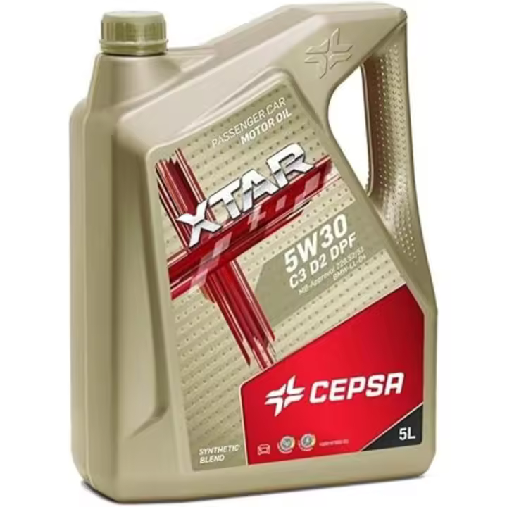 CEPSA XTAR 5W30 C3 D2 DPF (5L) - Aceite 100% Sintético Mid SAPS para Motores Gasolina, Diésel y Híbridos con Filtros DPF/GPF - 1