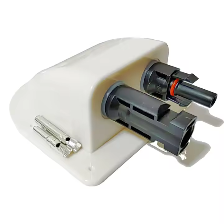 Caja De Sellado De Cable Con Entrada Doble Para Panel Solar Connections Curvas Impermeables Para RV Caravana - 1