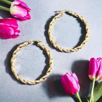 ( ARO ) Pendientes ARO Retorcidos Italianos  35 mm 2.78 mm Oro 18 Kilates con Certificado de Calidad - details 0
