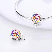 Encantos De Cocodrilo Plateado En Plata Con Dibujo Colorido Encantos Colgantes Para Pulseras Y Collares Joyería DIY - details 92