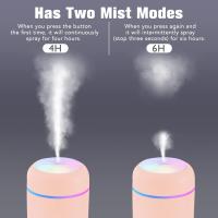 Mini humidificador de 4,68*3,07 pulgadas, humidificador de niebla USB de 300 ml, humidificador ultrasónico silencioso con luz LED, difusor de aceite esencial portátil, múltiples modos de pulverización, apagado automático, adecuado para el hogar - details 2