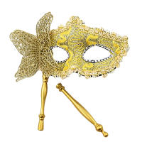 Máscara De Halloween Para Mujer Con Palillo Para Sostener Disfraz De Carnevale Mitad De La Cara Para Fiestas Nocturnas Y Cosplay - details 3