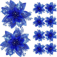 Flores De Navidad Artificiales Brillantes 14.5cm Decoración Para Árbol De Navidad Adornos Para Año Nuevo Y Día De San Valentín - details 13