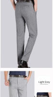 Pantalones Formales Para Hombre Verano Delgado Otoño Grueso Negro Azul Gris Elástico Negocios Sueltos Talla Grande Oficina - details 10
