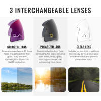 Gafas De Ciclismo SCVCN Para Hombres Y Mujeres Protección UV400 Gafas De Sol Para Montaña MTB Running Outdoor Con Lente HD Poliáctileno - details 12