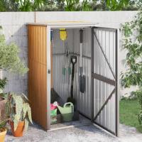 vidaXL Cobertizo de Herramientas Jardín Acero Galvanizado Patio Cubierta Color Marrón,  Gris,  Verde y mas - details 0