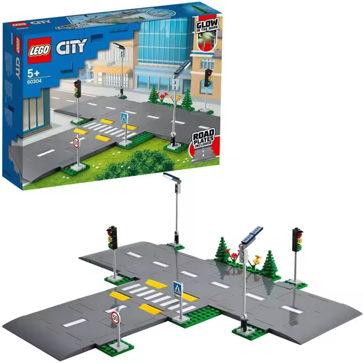 LEGO 60304 City Bases de Carretera Set de Accesorios con Semáforos, Señales y Luces - 1