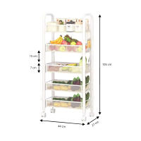 LUTODY - Carro de Almacenamiento Organizador Metálico de Varios Niveles con Ruedas, Carrito Auxiliar Compacto, Verdulero, Frutero, Multiuso para Cocina - details 8