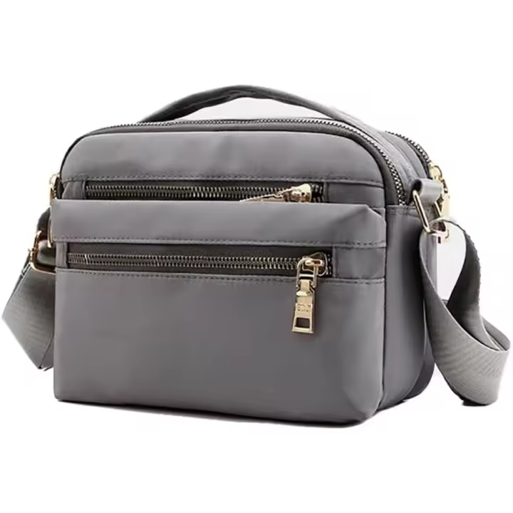 Bolso bandolera para mujer, bolso de mensajero con múltiples bolsillos, bolso de hombro, bolso de viaje, bolsos para hombres y mujeres, adecuado para ir de compras, viajes, citas diarias (M, gris) - 1
