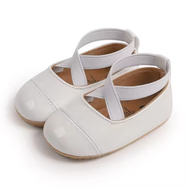 Zapatos Casuales Para Bebés Niñas Primavera Antideslizantes Suaves PU Cuero Planos Zapatos De Cuna Para Niñas Cierre SLIP-ON - 1