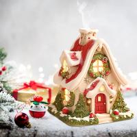 Casa De Navidad Con Luces LED Decoración De Villaje Navideño Figura De Resina Estilo Clásico Posmoderno Adorno De Fiesta - details 3