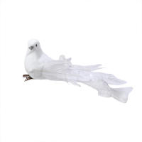 Pájaros Artificiales De Pluma De Espuma Blanca Doves Mini Decoración De Pájaros Para El Jardín Y Artesanía - details 11