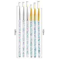 Set De 3 Brochas Para Arte De Uñas Con Estampado Francés 3Pcs Línea De Dibujos 3D Para Gel UV Uso DIY Herramientas De Manicura - details 2