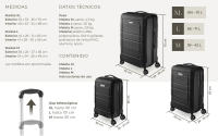 Tectake - Juego de 3 maletas de viaje rígidas BRICE con cerradura TSA, Apilables de 3 piezas para viajes cortos y largos, Carcasas rígidas resistentes a golpes, arañazos y agua, fabricadas en plástico ABS, Mangos telescópicos ajustables  en 3 niveles - details 4