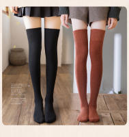 Medias Largas De Invierno Para Mujer Calientes Y Gruesas Medias Altas Terciadas Moda JK Lolita Colores Sólidos Talla Única - details 1