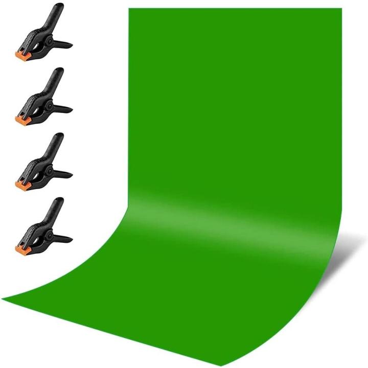 Fondos fotográfico, 3x2m con 4 Clips, 100% algodón Pantalla de estudio fotográfico, Fondo fotografia Croma Pura Muselina para Estudio fotográfico para Fotografía, video y televisión green screen Color Verde y Azul