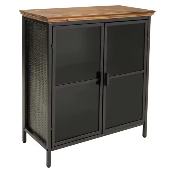 Vitrina de metal y madera 76x37x83,5h cm - 1