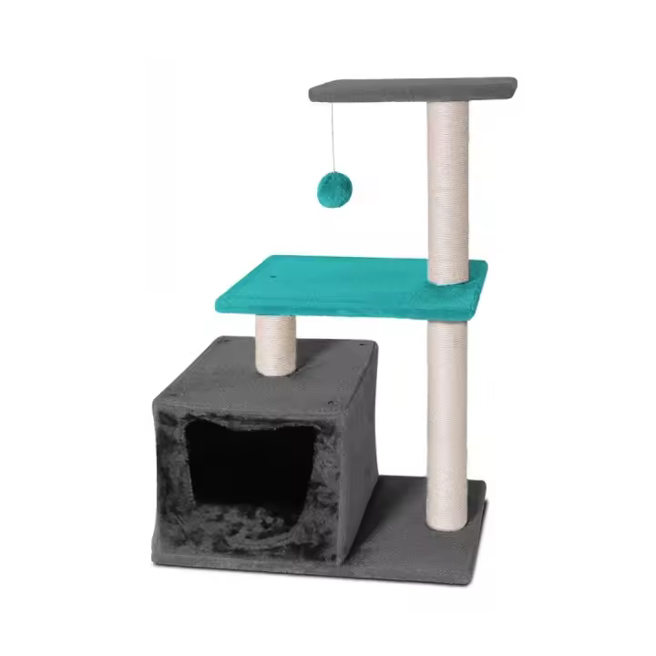 Rascador Casa para Gatos Árbol Rascador para Escalar 3 Niveles - Pet Family - 1