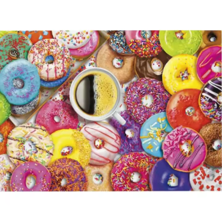 Rompecabezas De Papel Para Adultos 1000 Piezas 70x50cm Serie De Pinturas Famosas Café Y Donuts Juguete Educativo De Artesanía - 1