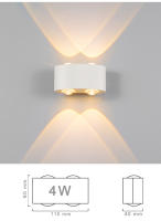 Lámpara De Pared LED Impermeable Para Exteriores Luz De Pared Interior Minimalista Creativa Para Dormitorio Y Pasillo 2W 4W 6W 8W 12W - details 1