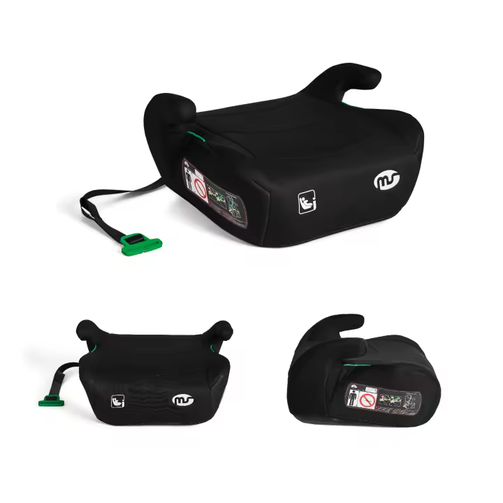 MS BabyWorld Booster Alzador Isize para Coche SIN Isofix ISize con guía de cinturón - Silla de auto, grupo 3 (125-150cms) Silla coche - color negro - 1