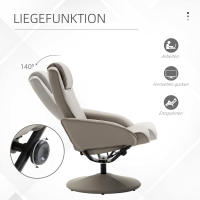 Sillón TV reclinable giratorio 360 ° con reposapiés Gris, L 78 × A 71 × A 101 cm, Cómodo Sillón de Salón - details 2