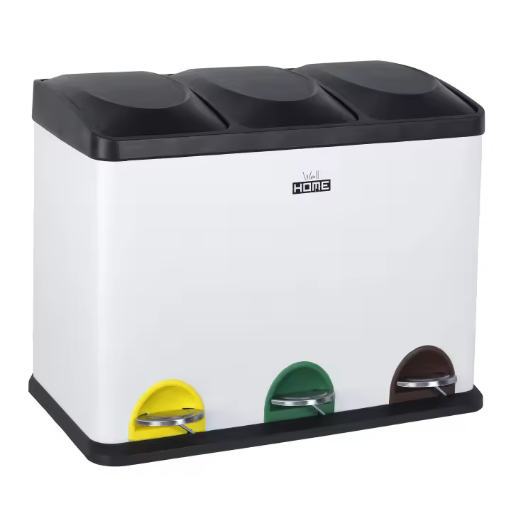 Prosperplast Cubo de Reciclaje Ecológico 45L 3 Compartimentos WELLHOME - 1