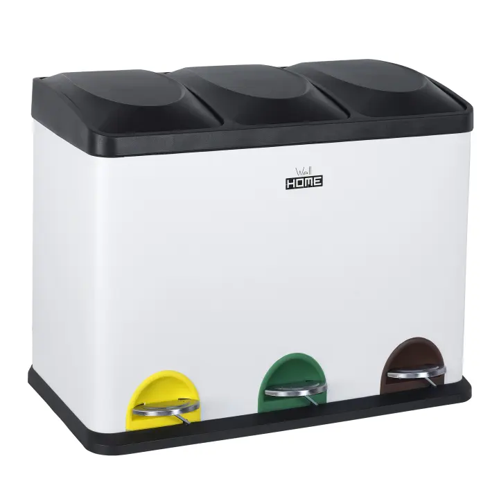 Prosperplast Cubo de Reciclaje Ecológico 45L 3 Compartimentos WELLHOME - 1