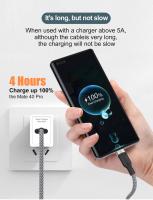 Cable USB Tipo-C Tejido NNBILI 6A Para Samsung Huawei Xiaomi Switch Sony PS5 Longitudes Variadas 8M 5M 3M 2M 1.5M 1M Carga Rápida - details 9