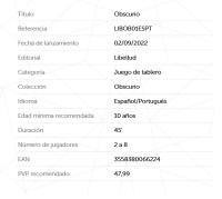 Obscurio Juego de mesa en castellano Libellud - details 1