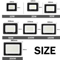 Luz de inundación LED IP66 impermeable AC 220V 10W 20W 30W 50W 100W 150W 200W para Focos Exterior Jardín Calle reflectores de grapheno - details 5