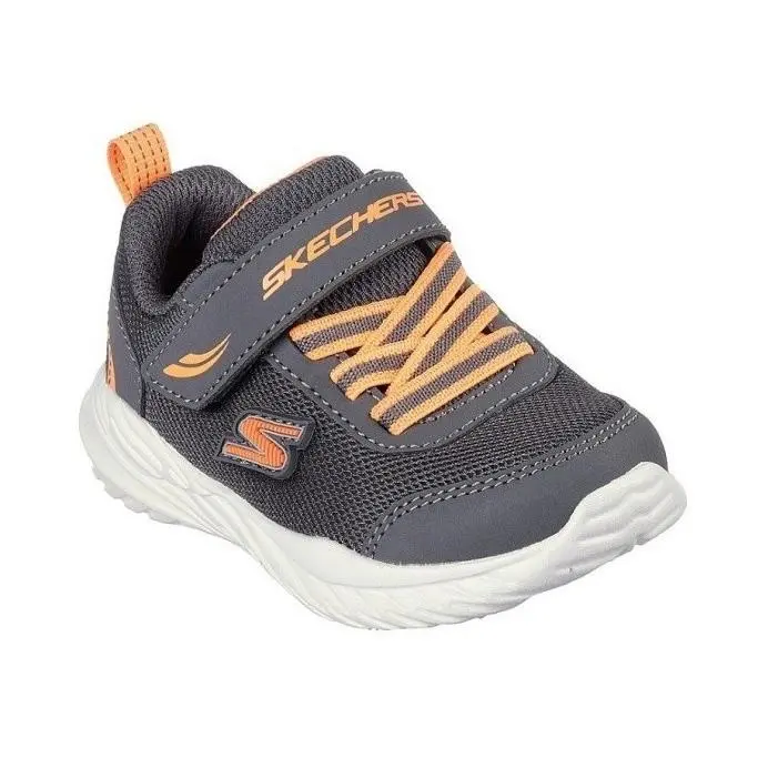 Zapatillas niño de la marca Skechers boys Rowzer color gris y naranja muy ligeras deportivas Skechers para niños con cierre de tira adherente y elasticos - 1