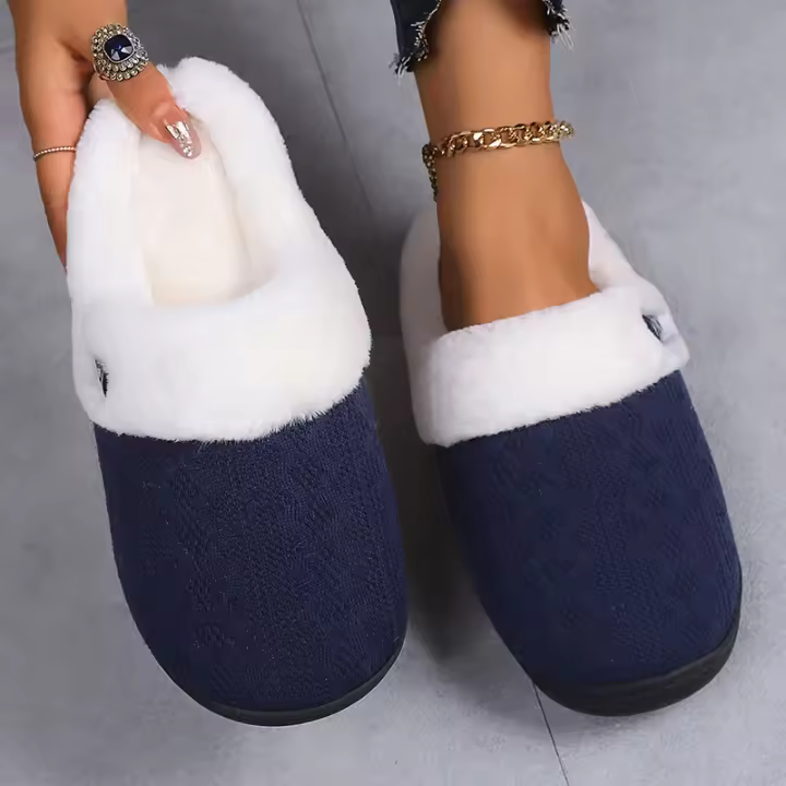 Zapatillas Casuales De Pelo Fluffy Para Mujer Invierno Plush Interior Zapatos De Mujer 2025 Plataforma Calientes Tallas Grandes Pareja Planas - 1
