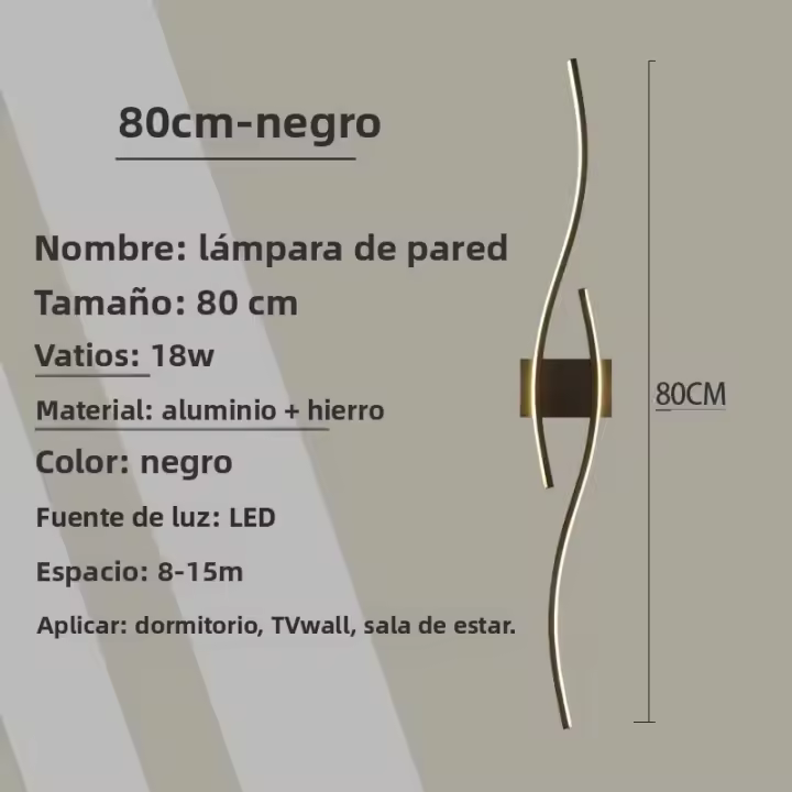 Lámpara De Pared Moderna Y Sencilla En Aluminio LED Para Sala De Estar Dormitorio Y TV Iluminación Doméstica Decorativa - 1