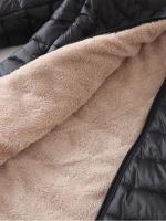 Abrigo De Algodón Para Mujer Estilo Coreano Con Capucha Y Cierre De Cremallera Manga Larga Color Sólido Ajustado Para Otoño E Invierno - details 5