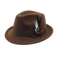 Sombrero Fedora Clásico Para Hombres Color Sólido Con Decoración De Pluma Estilo Elegante Para Caballeros Adecuado Para Fiestas Y Salones De Baile - details 8