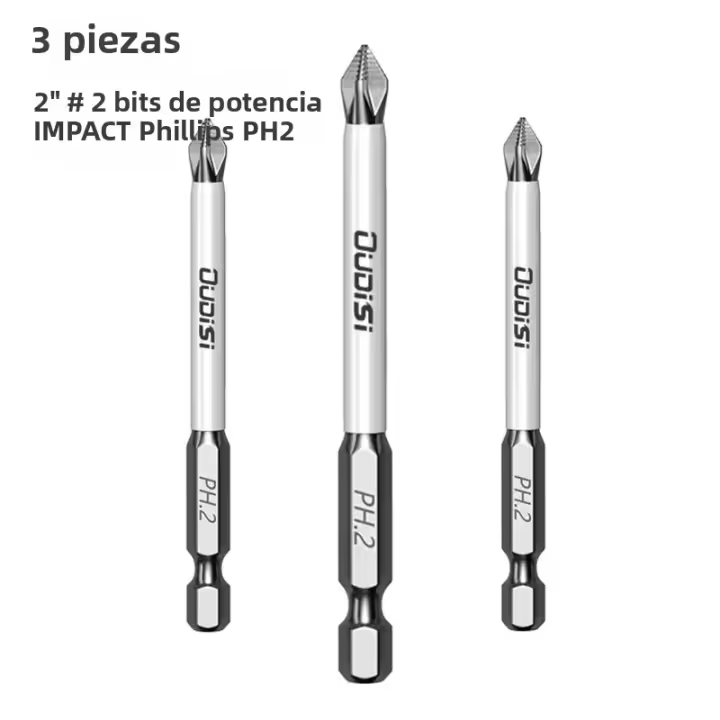 Juego De Puntas De Destornillador Impacto Phillips De Aluminio Y Acero 70mm 3/8/15 Piezas Alta Calidad Para Uso En Oficina Y Hogar Industrial - 1