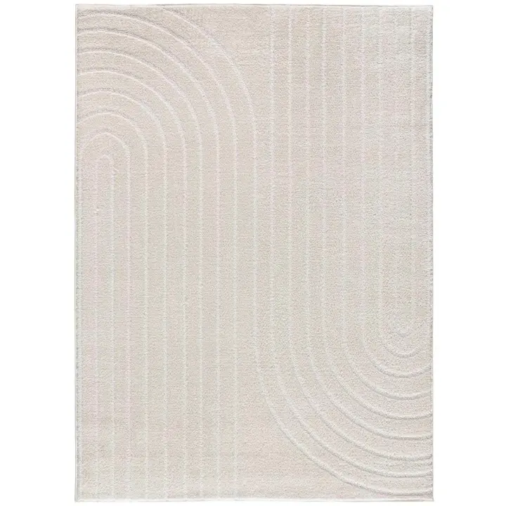 ATTICGO Alfombra de Interior Estilo Geométrico en Blanco - BLANCHE 8583 | 80X150, 120X170, 140X200, 160X230 cm - 1