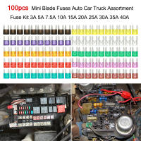 Kit De Fusibles Para Coche Y Camión Mini Blade 100pcs Variedad De Amperajes 40A 3A 5A 7.5A 10A 15A 20A 25A 30A 35A - details 1