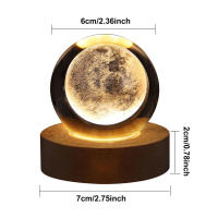 Lámpara De Cristal 3D Con Proyecciones Galácticas Y Planetarias Luz Nocturna USB Para Atmosfera Acogedora Plasma Ball - details 16