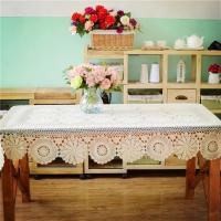Mantel De Algodón Tejido a Mano En Beige Con Encaje Disponible En Varios Tamaños Mantel Rectangular Para Banquetes Y Fiestas - details 1