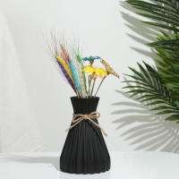 Vaso De Flores Antiglase Moderno Y Simplicidad En Rattan-like De Plástico Para Decoración Del Hogar En Colores Blanco Negro Rosa Gris - details 3