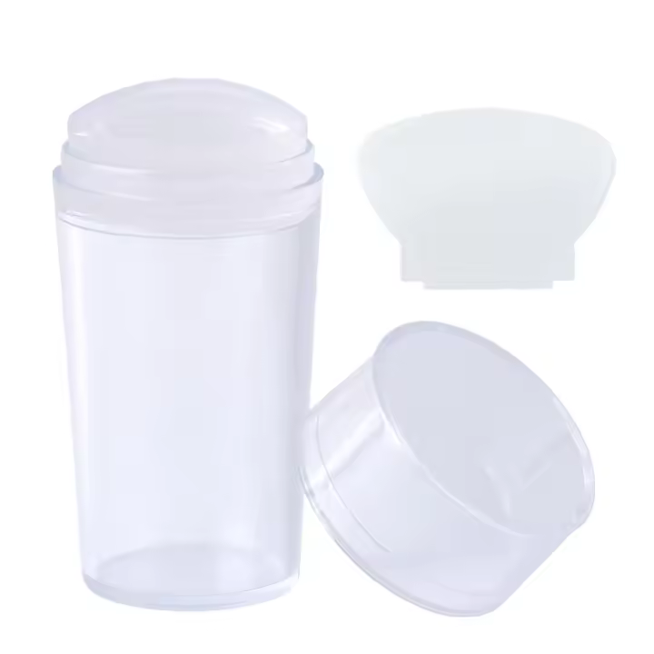 2pcs With Scraper Silicone Head Diy Nail Stamp Set French Tip Protective Lid - 1