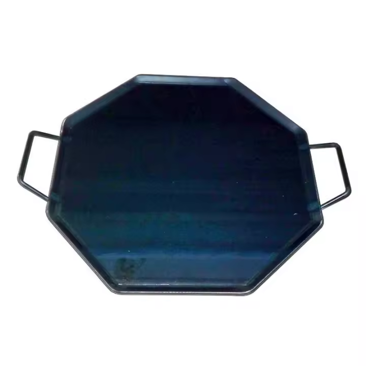 Plancha asar acero 4 mm con 2 asas de metal octogonal 50 x 50 - 1