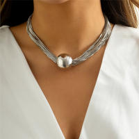 Collar Gótico Ingemark Para Mujer Cadena Gruesa Torcida Con Colgante De Bola Vintage Joyería Grunge Estilo Steampunk - details 1