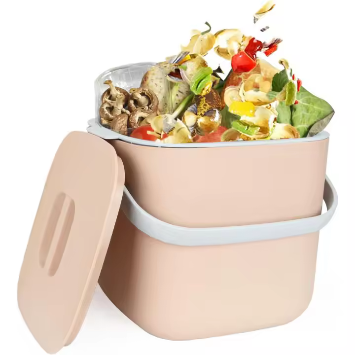 Contenedor De Abono Para Desperdicios De Alimentos De Cocina, 6,5 L, Para Reciclaje De Desechos De Alimentos, Contenedor - 1
