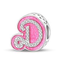 Nuevos 925 Plata Esterlina Charms Letras 26 Pigmentos Rosa Para Mujer Adecuado Para Pulseras Pandach Románticas Joyería DIY Regalo De Cumpleaños - details 12